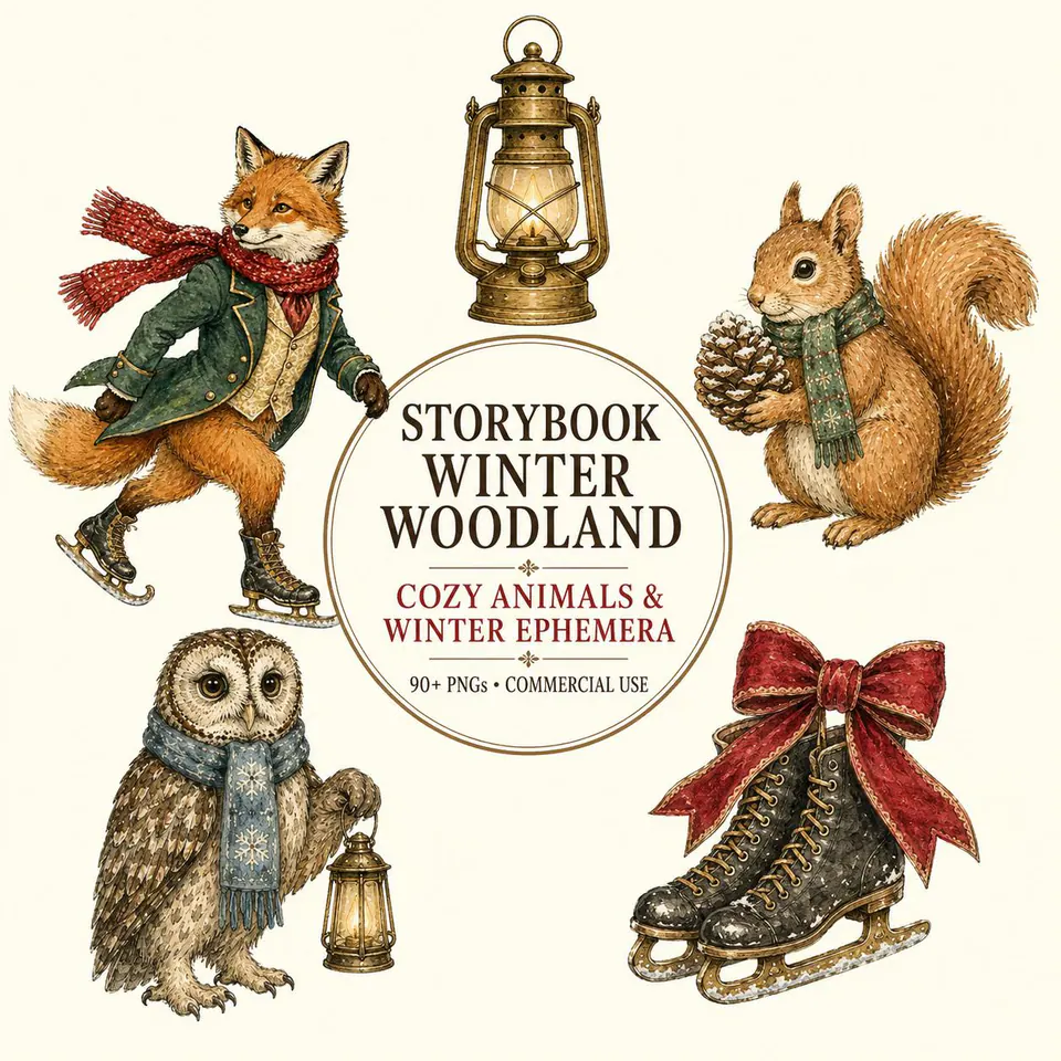 Storybook Winter Woodland — cover of the VintageHauntArt collection