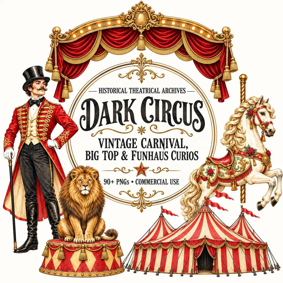 Victorian Dark Circus — cover of the VintageHauntArt collection