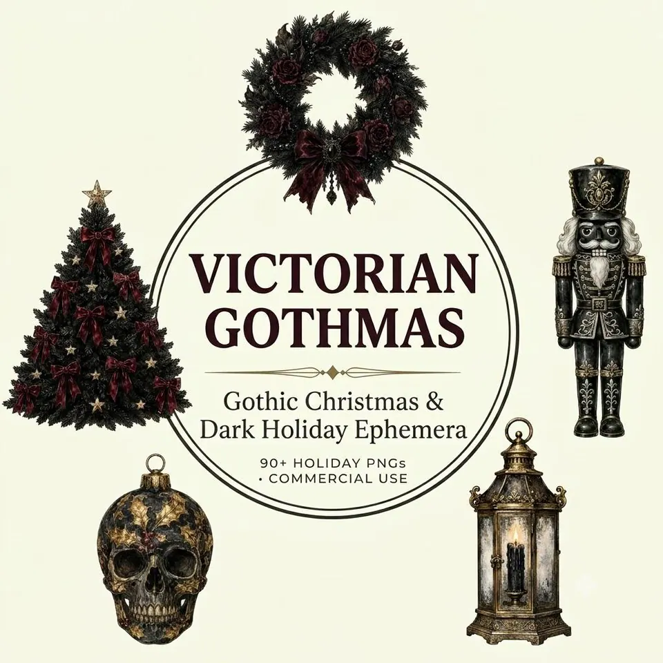 Victorian Gothmas — cover of the VintageHauntArt collection